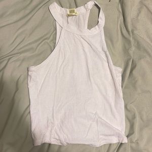 white ripped tank top